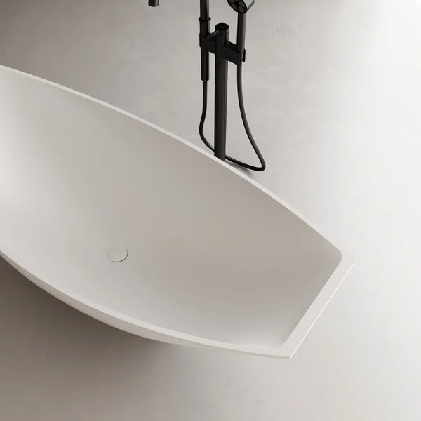 MonBlari TW-8991 Solid Surface Double Slipper Bathtub Side Top View Close-up