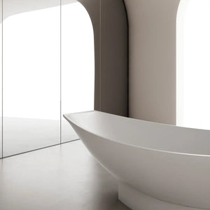 MonBlari TW-8991 Solid Surface Double Slipper Bathtub Side View