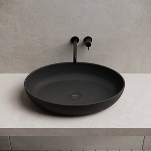 MonBlari TW-A101 Solid Surface Vessel Bowl Sink Bathroom Sink Front Top View