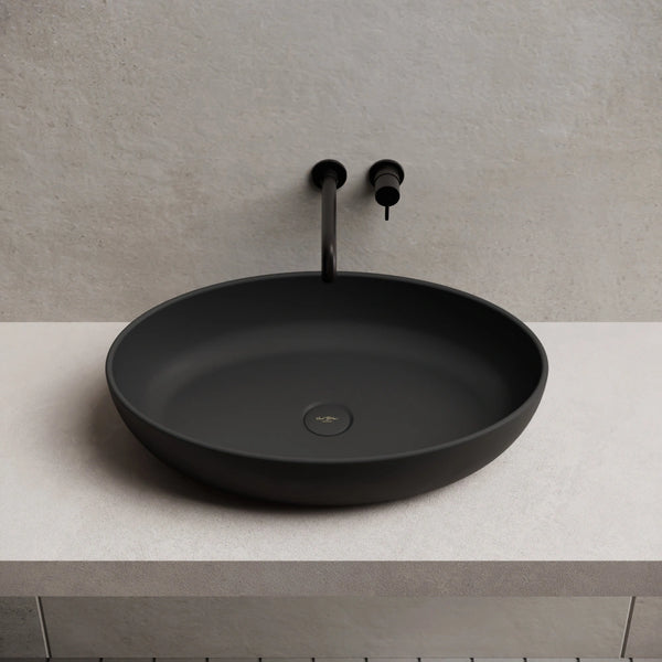 MonBlari TW-A101 Solid Surface Vessel Bowl Sink Bathroom Sink Front Top View