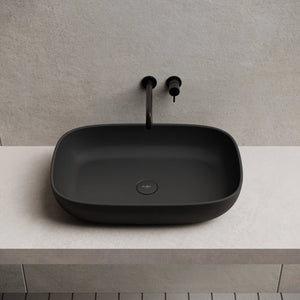 MonBlari TW-A102 Solid Surface Vessel Bowl Sink Bathroom Wash Basin Top View Close-up