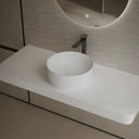 MonBlari TW-A105 Round Solid Surface Vessel Bowl Sink Bathroom Sink Side Top View Close-up