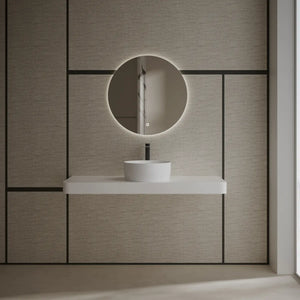 MonBlari TW-A105 Round Solid Surface Vessel Bowl Sink Bathroom Sink Front View