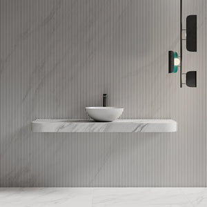 MonBlari TW-A106 Solid Surface Vessel Sink Bathroom Wash Basin Front View