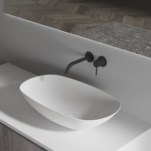 MonBlari TW-A108 White Solid Surface Vessel Bathroom Sink 630mm
