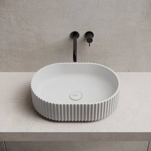 MonBlari TW-A117 White Solid Surface Wash Basin Bathroom Vessel Sink Top View