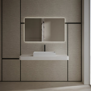 MonBlari TW-A160 Rectangular Solid Surface Vessel Sink Bathroom Sink Front View