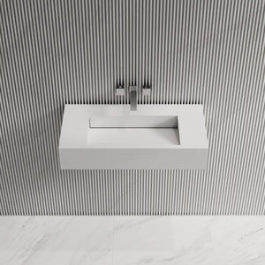 MonBlari TW-G273 SERENE SERIES Solid Surface Wall Mount Bathroom Sink 800mm Front Top View