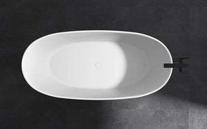 MonBlari XA-8838 Solid Surface Double Slipper Bathtub Front Top View Close-up