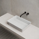 MonBlari XA-A36D White Rectangular Solid Surface Bathroom Sink Right Side Top View Close-up