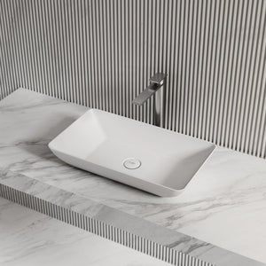 MonBlari XA-A81 Rectangular Solid Surface Vessel Sink for Bathroom Side Top View