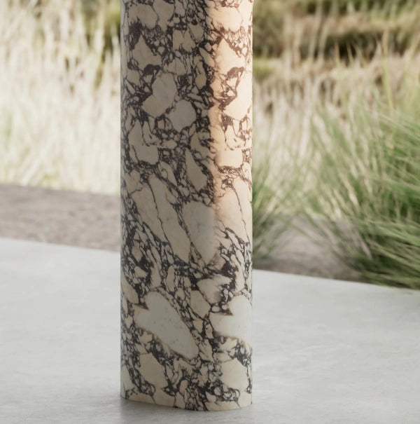 MonBlari STRATA Series Marble Pedestal Sink with Transparent Acrylic
