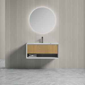39 Inch MonBlari Solid Surface Cabinet Set With Mirror-FrontView