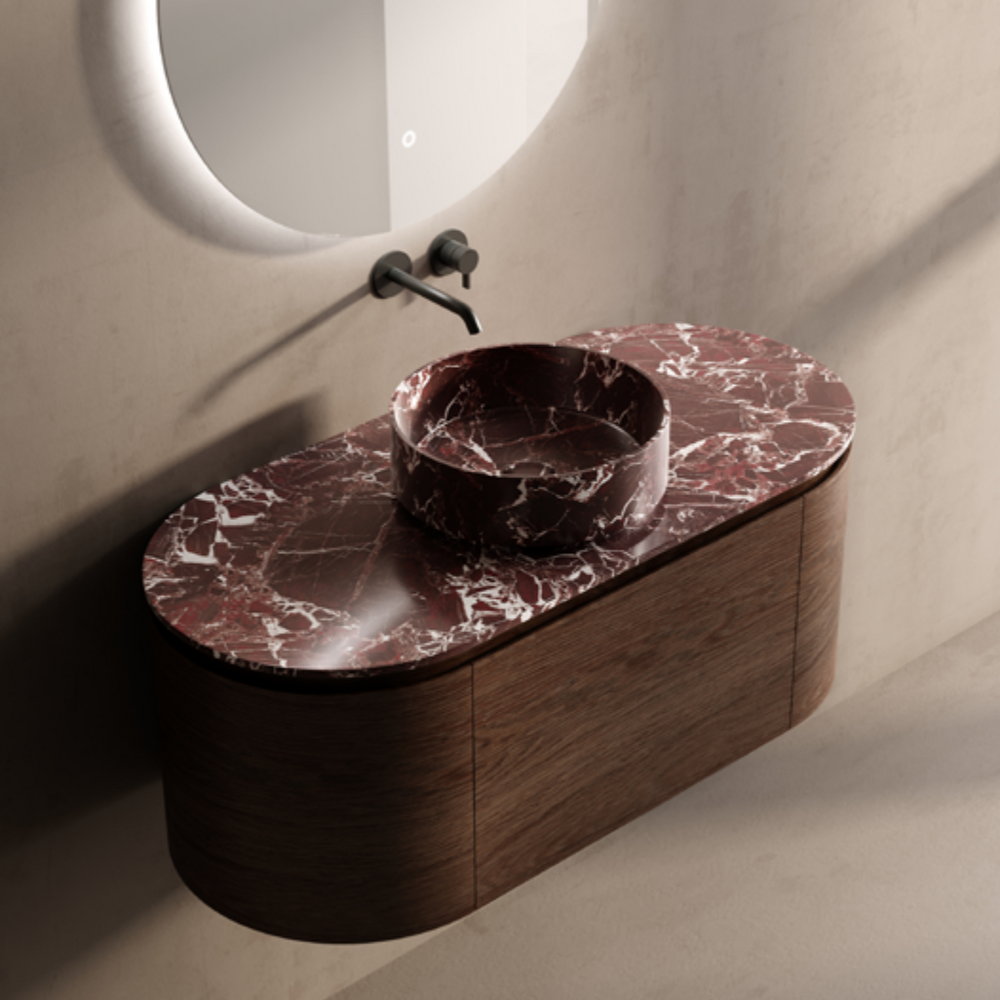 MonBlari Marble Vanity With Mirror TW-5001M-BACK TO WALL-FrontView