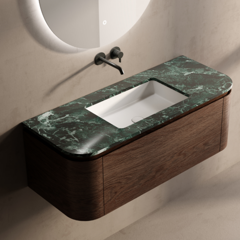 MonBlari Marble Vanity With Mirror TW-5601M-BACK TO WALL-FrontView