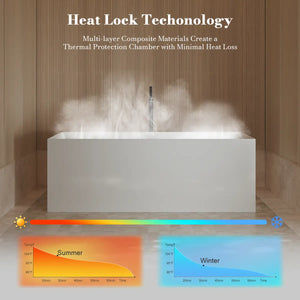 MonBlari TW-6685 White Acrylic Freestanding Bathtub 1500mm - 1700mm