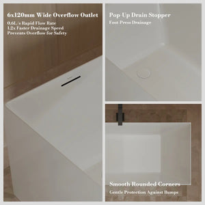 MonBlari TW-6685 White Acrylic Freestanding Bathtub 1500mm - 1700mm
