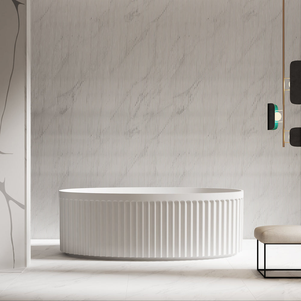 67 Inch MonBlari Acrylic Freestanding Bathtub-Frontview