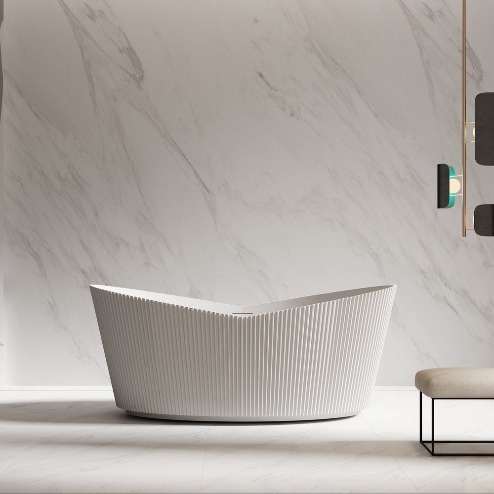 67 Inch MonBlari Acrylic Freestanding Bathtub-FrontView