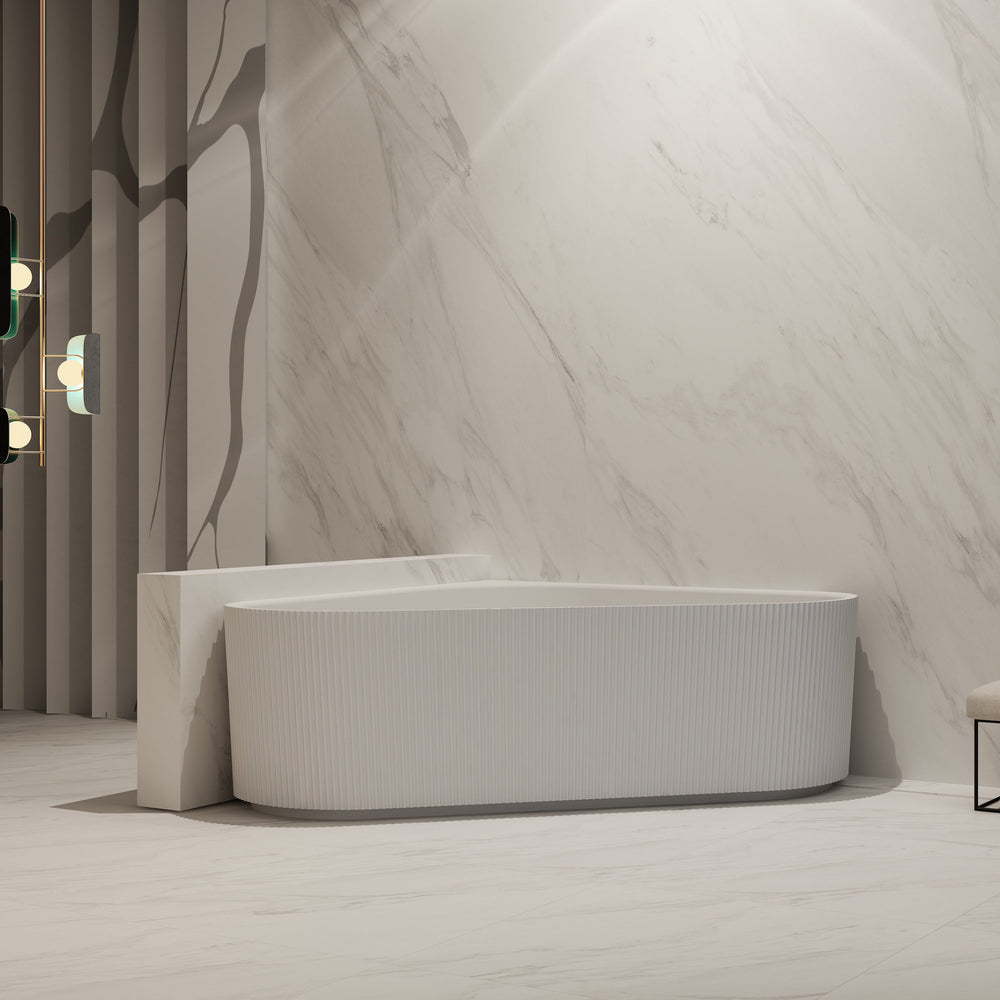 MonBlari Acrylic Back to Wall Bathtub TW -7197-Front View
