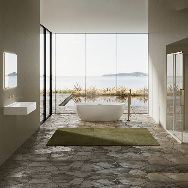 MonBlari TW-7507 White Acrylic Freestanding Bathtub 1500mm - 1700mm