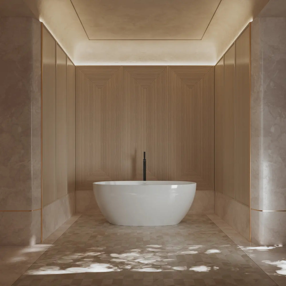 MonBlari TW-7507 White Acrylic Freestanding Bathtub 1500mm - 1700mm