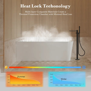 MonBlari TW-7611L White Acrylic Corner Bathtub 1500mm - 1700mm