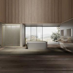 MonBlari TW-7611R White Acrylic Corner Bathtub 1500mm - 1700mm