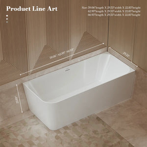 MonBlari TW-7611R White Acrylic Corner Bathtub 1500mm - 1700mm