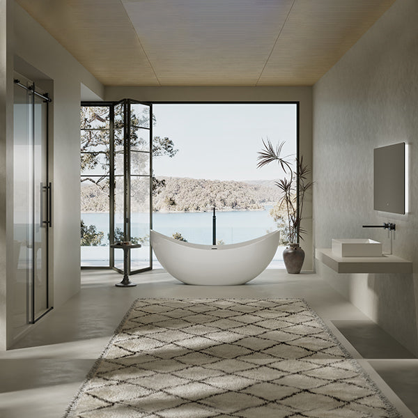 MonBlari TW-7618 White Acrylic Single Slipper Freestanding Bathtub 1800mm