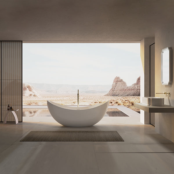 MonBlari TW-7618 White Acrylic Single Slipper Freestanding Bathtub 1800mm