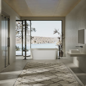MonBlari TW-7619 White Acrylic Back-to-Wall Bathtub 1500mm - 1700mm