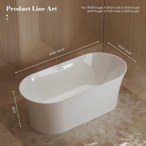 MonBlari TW-7720 Acrylic Freestanding Bathtub 1500mm - 1700mm