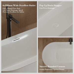 MonBlari TW-7720 Acrylic Freestanding Bathtub 1500mm - 1700mm