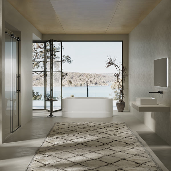 MonBlari TW-7780 White Acrylic Freestanding Bathtub 1500mm - 1700mm