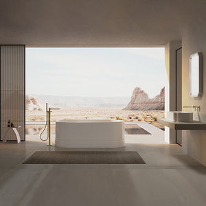 MonBlari TW-7780 White Acrylic Freestanding Bathtub 1500mm - 1700mm