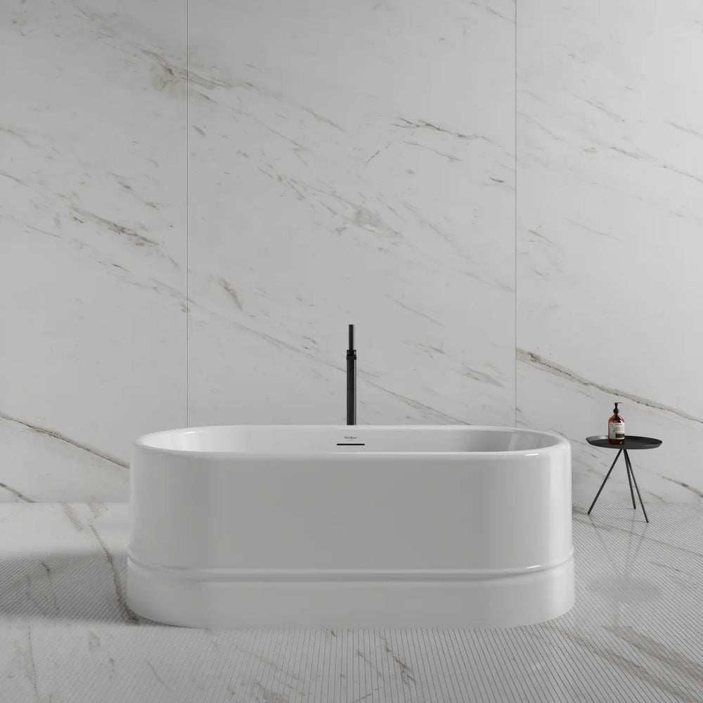 MonBlari TW-7780 White Acrylic Freestanding Bathtub 1500mm - 1700mm
