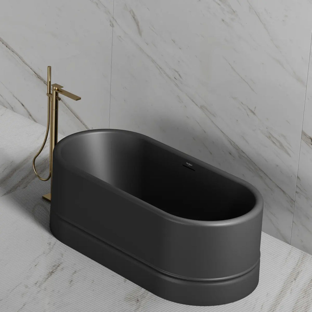 MonBlari TW-7780 Black Acrylic Freestanding Bathtub 1500mm - 1700mm