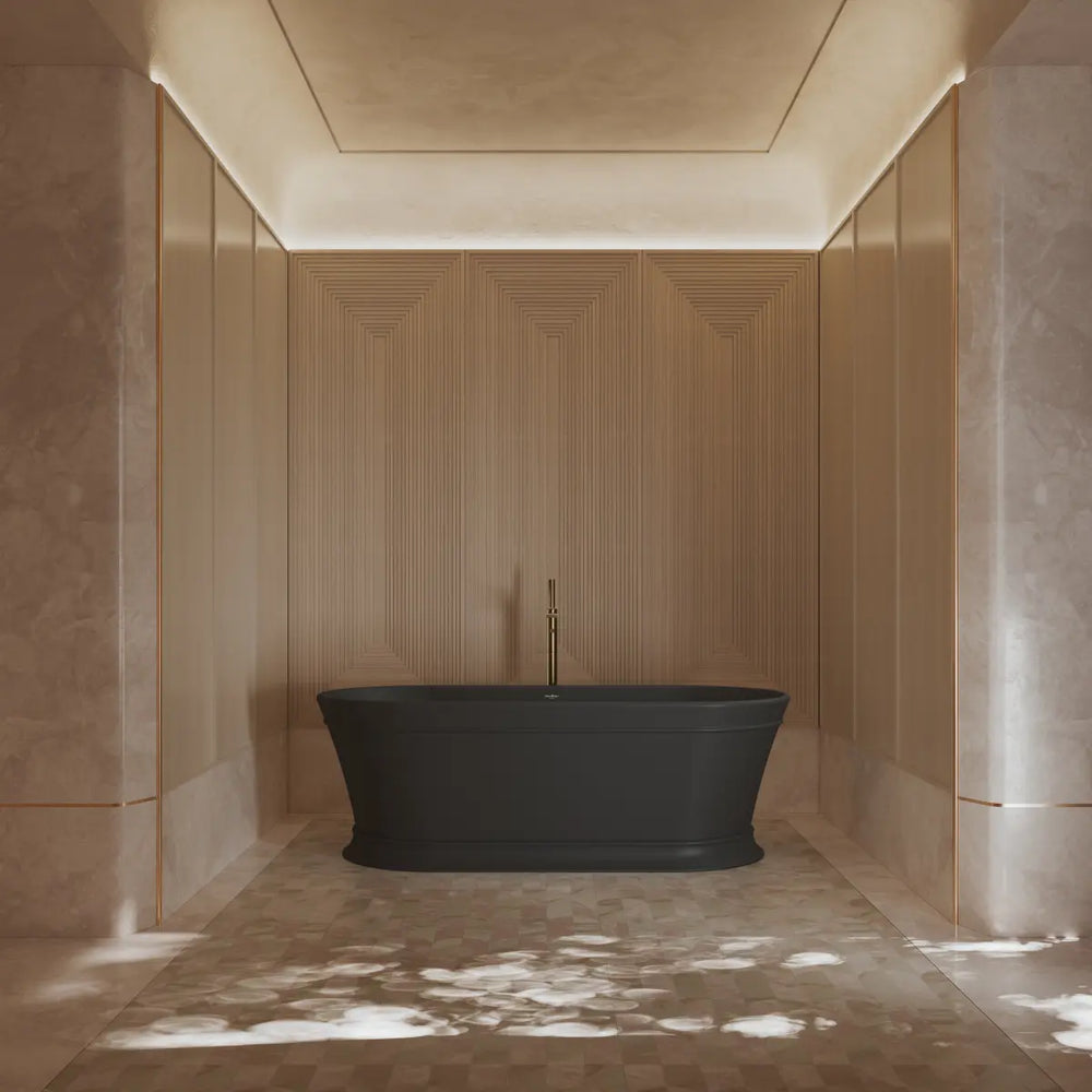 MonBlari TW-7796 Black Acrylic Freestanding Bathtub 1700mm