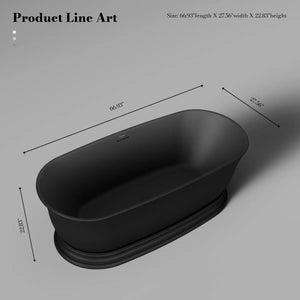 MonBlari TW-7798 Black Acrylic Freestanding Bathtub 1700mm - 1800mm