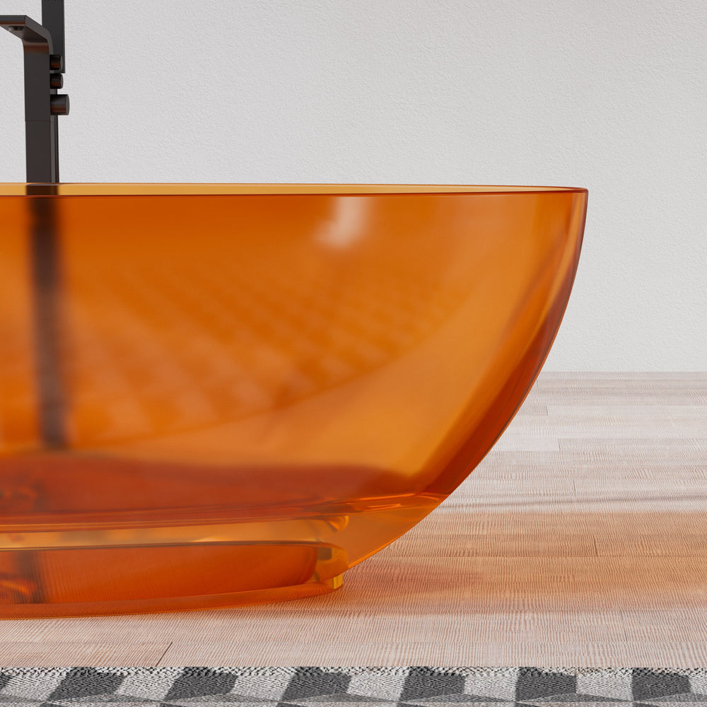 MonBlari Resin Freestanding Bathtub TW-8001T-TO-FrontView