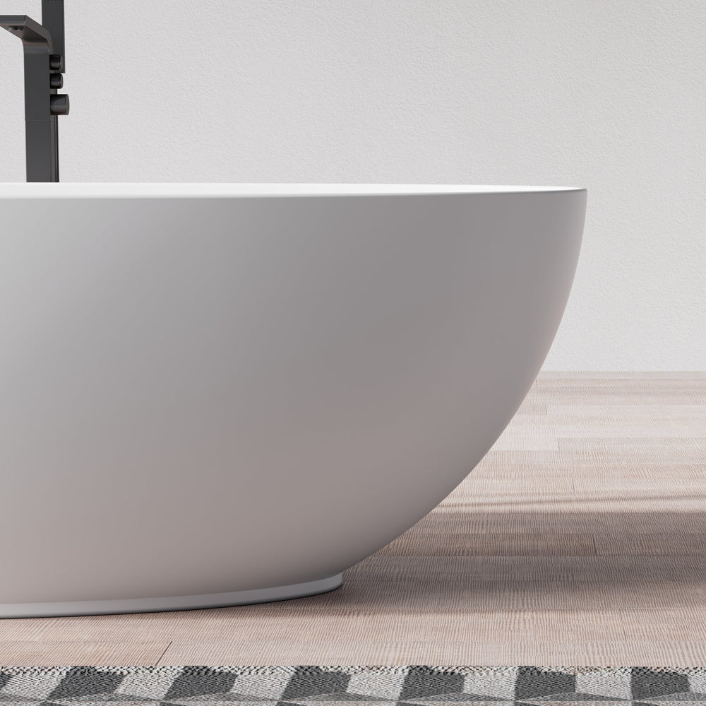 MonBlari Solid Surface Freestanding Bathtub TW-8001-MW-FrontView