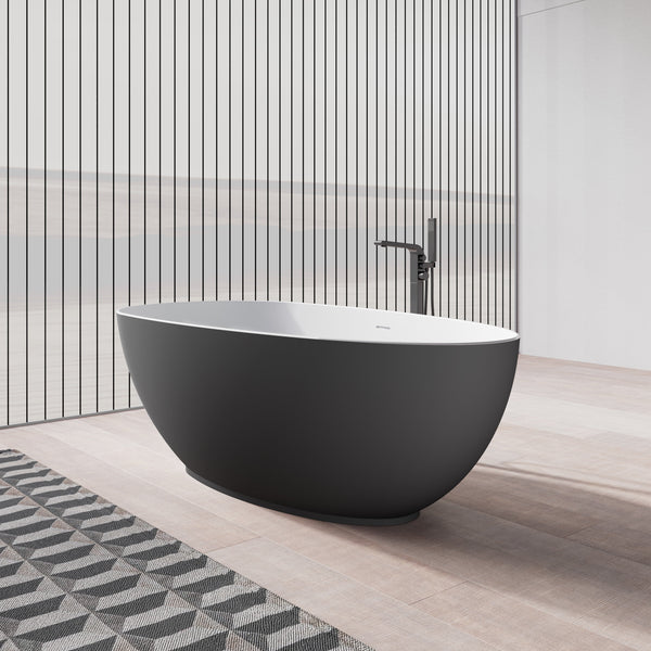MonBlari Solid Surface Freestanding Bathtub TW-8001-MW-SideView