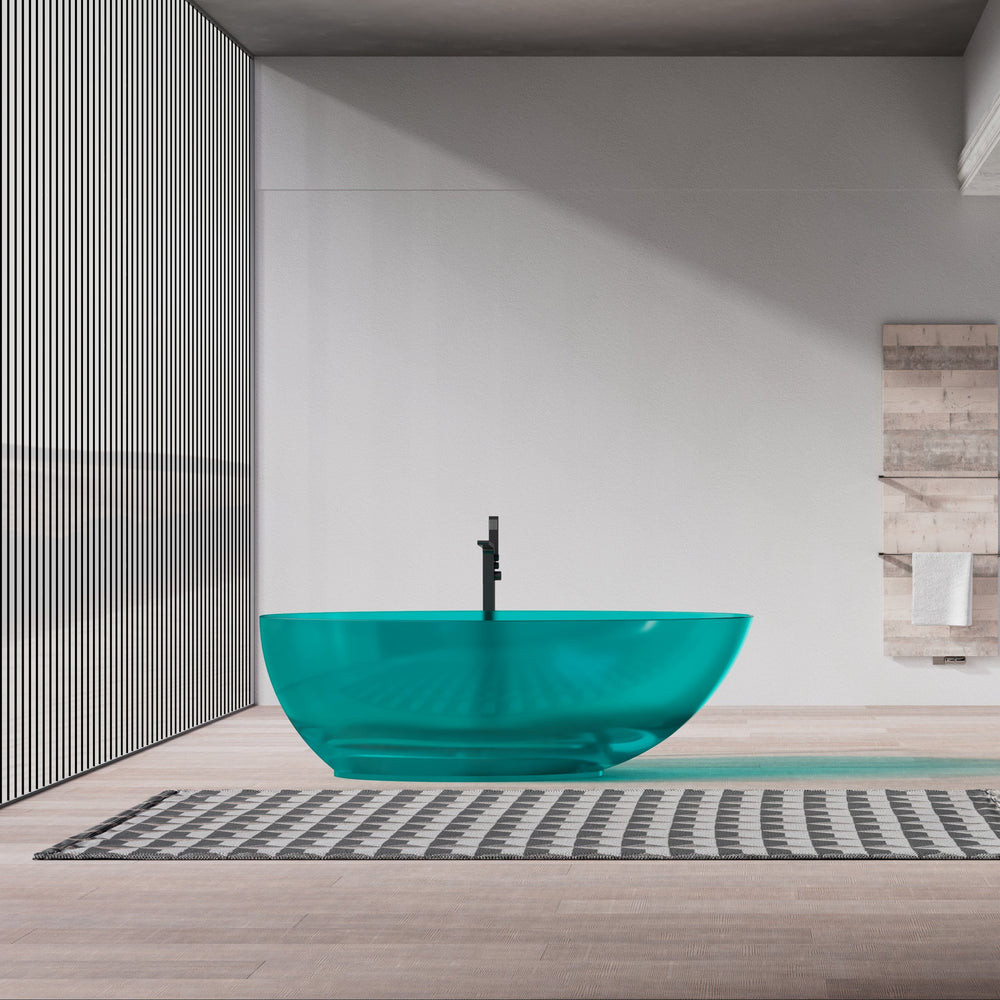 MonBlari Resin Freestanding Bathtub TW-8003T-TB-FrontView