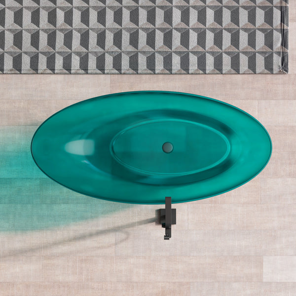 MonBlari Resin Freestanding Bathtub TW-8003T-TB-TopView