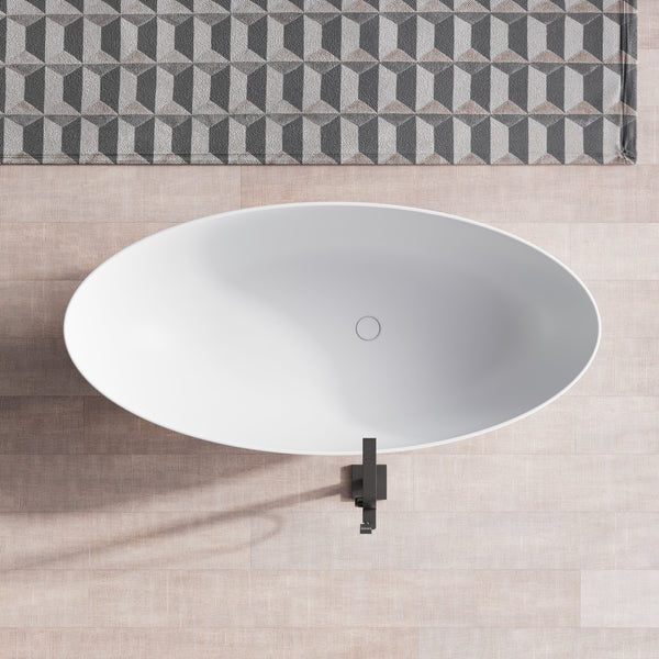 MonBlari Solid Surface Freestanding Bathtub TW-8003-MW-TopView