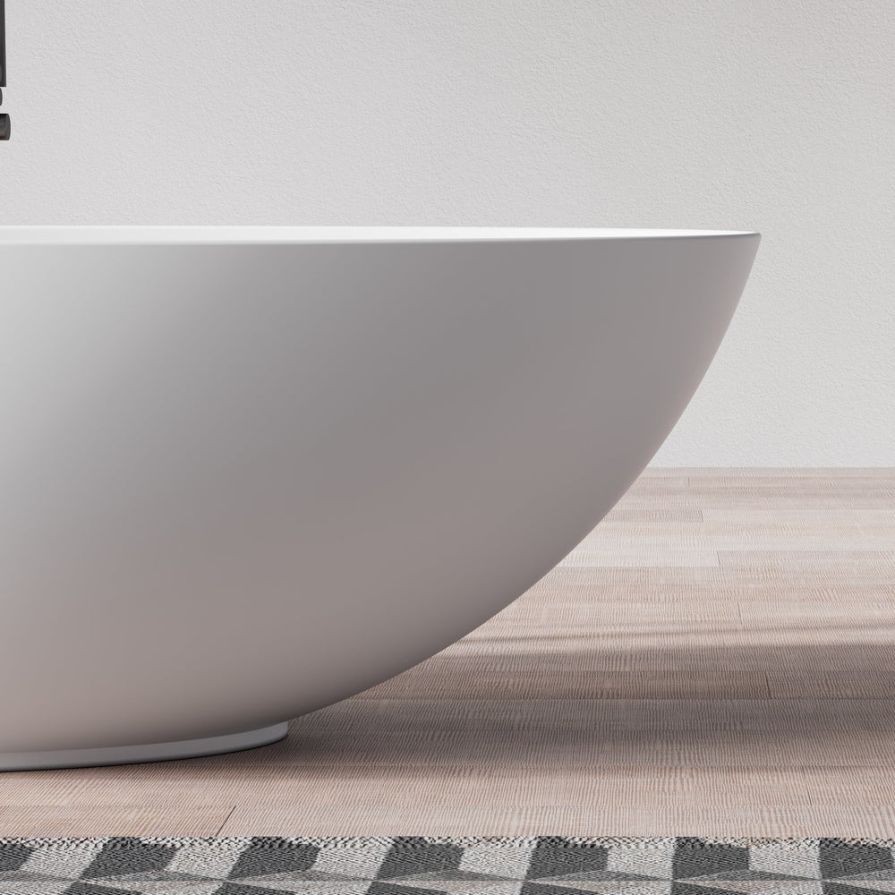 MonBlari Solid Surface Freestanding Bathtub TW-8003-MW-FrontView
