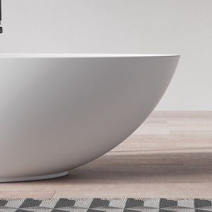 MonBlari Solid Surface Freestanding Bathtub TW-8003-MW-FrontCloseUp