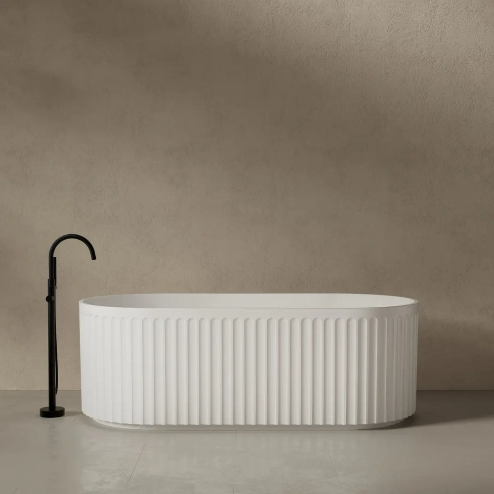 MonBlari TW-8111 White Solid Surface Freestanding Bathtub 1700mm