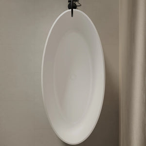 MonBlari TW-8117 White Fluted Solid Surface Freestanding Bathtub 1700mm